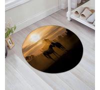 JHAOUNUK Tappeto Bagno Super Assorbente Tappetino per Doccia Microfibra,Asciugatura Rapida Tappetino Doccia per,Paesaggio di cavalli, silhouette di stalloni innamorati paesaggio romantico tram,60x60cm
