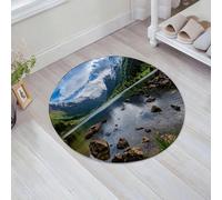 JHAOUNUK Tappeto Bagno Super Assorbente Tappetino per Doccia Microfibra,Asciugatura Rapida Tappetino Doccia per,Natura, Montagne Fiume e Cielo Aperto Bellezze Naturali Norvegia Fiordi Paesaggi,60x60cm