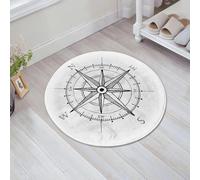 JHAOUNUK Tappeto Bagno Super Assorbente Tappetino per Doccia Microfibra,Asciugatura Rapida Tappetino Doccia per,Bussola, bussola disegnata a mano, rosa dei venti, nord e sud-est-ovest, istruzi,60x60cm