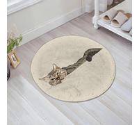 JHAOUNUK Tappeto Bagno Super Assorbente Tappetino per Doccia Microfibra,Asciugatura Rapida Tappetino Doccia per,illustrazione del ritratto del muso del gattino disegnato a mano,60x60cm