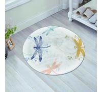 JHAOUNUK Tappeto Bagno Super Assorbente Tappetino per Doccia Microfibra,Asciugatura Rapida Tappetino Doccia per,Libellula, ali di tti primaverili floreali con petali di fiori,anima,60x60cm