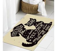 JHAOUNUK Tappeto Bagno Super Assorbente Tappetino per Doccia Microfibra,Asciugatura Rapida Tappetino Doccia per,Biglietto grunge con amici cane e gatto per la giornata dell'amicizia con citazi,60x90cm