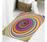 JHAOUNUK Tappeto Bagno Super Assorbente Tappetino per Doccia Microfibra,Asciugatura Rapida Tappetino Doccia per,Cerchi virtuali psichedelici ipnotici,60x90cm