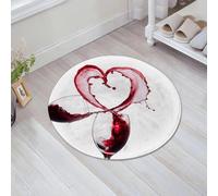 JHAOUNUK Tappeto Bagno Super Assorbente Tappetino per Doccia Microfibra,Asciugatura Rapida Tappetino Doccia per,cuore con vino rosso versato nei bicchieri amore romantico concetto festa del sa,60x60cm