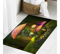 JHAOUNUK Tappeto Bagno Super Assorbente Tappetino per Doccia Microfibra,Asciugatura Rapida Tappetino Doccia per,Gli elfi hanno incantato i funghi - illustrazione 3D,60x90cm
