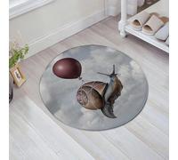 JHAOUNUK Tappeto Bagno Super Assorbente Tappetino per Doccia Microfibra,Asciugatura Rapida Tappetino Doccia per,Surreale, la lumaca che fluttua nel cielo con un globo a casa è dove,60x60cm