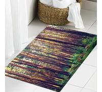 JHAOUNUK Tappeto Bagno Super Assorbente Tappetino per Doccia Microfibra,Asciugatura Rapida Tappetino Doccia per,La foresta di conifere scura al mattino presto copriva il suolo della foresta,60x90cm