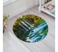 JHAOUNUK Tappeto Bagno Super Assorbente Tappetino per Doccia Microfibra,Asciugatura Rapida Tappetino Doccia per,Cascata, immagine surreale di cascate sotto gli alberi Fairy Lake in de,60x60cm