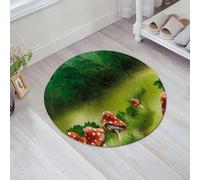 JHAOUNUK Tappeto Bagno Super Assorbente Tappetino per Doccia Microfibra,Asciugatura Rapida Tappetino Doccia per,Agarichi volanti, magico paese delle meraviglie, prato, prato, paesaggio, design,60x60cm