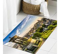 JHAOUNUK Tappeto Bagno Super Assorbente Tappetino per Doccia Microfibra,Asciugatura Rapida Tappetino Doccia per,Paesaggio urbano, vista aerea della città di Edimburgo, edifici storici, patrimo,60x90cm