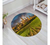 JHAOUNUK Tappeto Bagno Super Assorbente Tappetino per Doccia Microfibra,Asciugatura Rapida Tappetino Doccia per,Italia, vigneti di San Gimignano Toscana. Architettura storica. Cielo drammatico,60x60cm