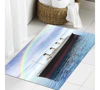 JHAOUNUK Tappeto Bagno Super Assorbente Tappetino per Doccia Microfibra,Asciugatura Rapida Tappetino Doccia per,fantastico rendering 3D del battello a vapore,60x90cm
