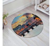 JHAOUNUK Tappeto Bagno Super Assorbente Tappetino per Doccia Microfibra,Asciugatura Rapida Tappetino Doccia per,Basilica di San Pietro a Roma, Italia, al tramonto. Sfondo panoramico di viaggio,60x60cm
