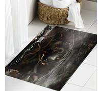JHAOUNUK Tappeto Bagno Super Assorbente Tappetino per Doccia Microfibra,Asciugatura Rapida Tappetino Doccia per,Diavolo e mostro in casa infestata illustrazione 3d,60x90cm