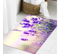 JHAOUNUK Tappeto Bagno Super Assorbente Tappetino per Doccia Microfibra,Asciugatura Rapida Tappetino Doccia per,Lavanda, giornata primaverile da sogno con fiori freschi Fiori aromatici e delic,60x90cm