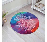 JHAOUNUK Tappeto Bagno Super Assorbente Tappetino per Doccia Microfibra,Asciugatura Rapida Tappetino Doccia per,Hamsa ornata disegnata a mano. Amuleto popolare arabo ed ebraico. Illustrazione,60x60cm