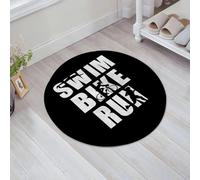 JHAOUNUK Tappeto Bagno Super Assorbente Tappetino per Doccia Microfibra,Asciugatura Rapida Tappetino Doccia per,Citazione scritta a mano di triathlon Nuota veloce Pedala forte Corri per vincer,60x60cm