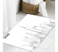 JHAOUNUK Tappeto Bagno Super Assorbente Tappetino per Doccia Microfibra,Asciugatura Rapida Tappetino Doccia per,Skyline di Chicago, Silhouette della città disegnata a mano, schizzo a mano libe,60x90cm