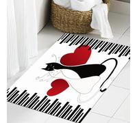 JHAOUNUK Tappeto Bagno Super Assorbente Tappetino per Doccia Microfibra,Asciugatura Rapida Tappetino Doccia per,gatto con amore wo loose fit design illustrazione vettoriale per l'uso nel desig,60x90cm