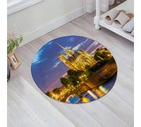 JHAOUNUK Tappeto Bagno Super Assorbente Tappetino per Doccia Microfibra,Asciugatura Rapida Tappetino Doccia per,Cattedrale di Notre Dame al tramonto a Parigi, Francia, Riverside Scen,60x60cm