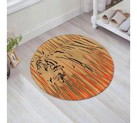 JHAOUNUK Tappeto Bagno Super Assorbente Tappetino per Doccia Microfibra,Asciugatura Rapida Tappetino Doccia per,Illustrazione di una tigre nell'erba secca,60x60cm