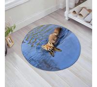 JHAOUNUK Tappeto Bagno Super Assorbente Tappetino per Doccia Microfibra,Asciugatura Rapida Tappetino Doccia per, carina che nuota nel fiume azzurro, stampa di immagini di animali s,60x60cm
