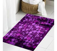 JHAOUNUK Tappeto Bagno Super Assorbente Tappetino per Doccia Microfibra,Asciugatura Rapida Tappetino Doccia per,Indaco, retrò vintage anni '60, cerchi a pois su sfondo grunge, viola melanzana,60x90cm