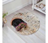 JHAOUNUK Tappeto Bagno Super Assorbente Tappetino per Doccia Microfibra,Asciugatura Rapida Tappetino Doccia per,Pienza regione Toscana Italia. Vecchia finestra con fiori,60x60cm