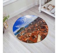 JHAOUNUK Tappeto Bagno Super Assorbente Tappetino per Doccia Microfibra,Asciugatura Rapida Tappetino Doccia per,Paesaggio urbano europeo Tramonto della città di Dubrovnik con l'isola Cultura m,60x60cm