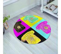 JHAOUNUK Tappeto Bagno Super Assorbente Tappetino per Doccia Microfibra,Asciugatura Rapida Tappetino Doccia per,Comunicazione Colorato Disegno Colore Warhol Pop Telefono Andy Funky Fresco Dive,60x60cm