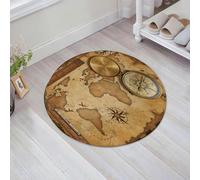 JHAOUNUK Tappeto Bagno Super Assorbente Tappetino per Doccia Microfibra,Asciugatura Rapida Tappetino Doccia per,mappa del tesoro invecchiata righello corda e vecchia bussola in ottonem,60x60cm
