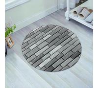 JHAOUNUK Tappeto Bagno Super Assorbente Tappetino per Doccia Microfibra,Asciugatura Rapida Tappetino Doccia per,Grigio, illustrazione di muro di mattoni Stampa artistica contemporanea 3d Visio,60x60cm