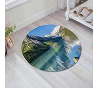 JHAOUNUK Tappeto Bagno Super Assorbente Tappetino per Doccia Microfibra,Asciugatura Rapida Tappetino Doccia per,Decorazioni per il lago, Lago Louise nel Parco nazionale di Banff, Canada, rocce,60x60cm