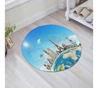 JHAOUNUK Tappeto Bagno Super Assorbente Tappetino per Doccia Microfibra,Asciugatura Rapida Tappetino Doccia per,Monumenti famosi di Pisa Taj Mahal Piramidi di Giza Tema dei monumenti Storia,60x60cm
