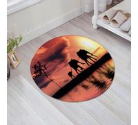 JHAOUNUK Tappeto Bagno Super Assorbente Tappetino per Doccia Microfibra,Asciugatura Rapida Tappetino Doccia per,Silhouette di elefanti su un fiume Africa Animali Fauna selvatica Avventura Paes,60x60cm