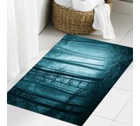 JHAOUNUK Tappeto Bagno Super Assorbente Tappetino per Doccia Microfibra,Asciugatura Rapida Tappetino Doccia per,Foresta infestata nebbiosa, atmosfera mistica spettrale,60x90cm