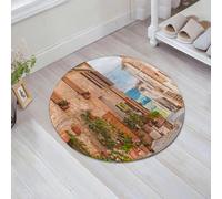 JHAOUNUK Tappeto Bagno Super Assorbente Tappetino per Doccia Microfibra,Asciugatura Rapida Tappetino Doccia per,centro storico medievale in Toscana Mediterraneo storico villaggio di alta cultu,60x60cm