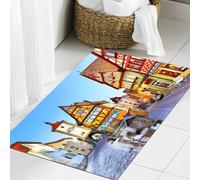 JHAOUNUK Tappeto Bagno Super Assorbente Tappetino per Doccia Microfibra,Asciugatura Rapida Tappetino Doccia per,Paesaggio, Lago svizzero Obersee vicino al villaggio di Nafels Svizzera Europa S,60x90cm