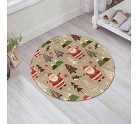 JHAOUNUK Tappeto Bagno Super Assorbente Tappetino per Doccia Microfibra,Asciugatura Rapida Tappetino Doccia per,tico motivo con Babbo Natale e pino senza soluzione di continuità per le fe,60x60cm