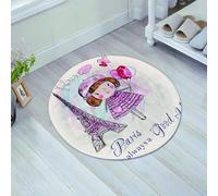 JHAOUNUK Tappeto Bagno Super Assorbente Tappetino per Doccia Microfibra,Asciugatura Rapida Tappetino Doccia per,Parigi, Ragazza con palloncini, cuori, una nuvola e l'illustrazione della Torre,60x60cm
