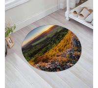 JHAOUNUK Tappeto Bagno Super Assorbente Tappetino per Doccia Microfibra,Asciugatura Rapida Tappetino Doccia per,Natura, Balcani, valle montuosa slava al tramonto, cielo, paesaggio surreale, lu,60x60cm