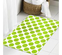 JHAOUNUK Tappeto Bagno Super Assorbente Tappetino per Doccia Microfibra,Asciugatura Rapida Tappetino Doccia per,Verde lime, stile nostalgico a pois, grandi cerchi, motivo tondo vintage da raga,60x90cm