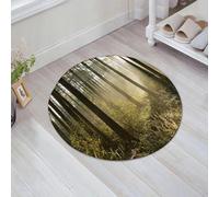 JHAOUNUK Tappeto Bagno Super Assorbente Tappetino per Doccia Microfibra,Asciugatura Rapida Tappetino Doccia per,Foresta di conifere autunnale in una mattina nebbiosa.,60x60cm