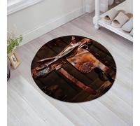 JHAOUNUK Tappeto Bagno Super Assorbente Tappetino per Doccia Microfibra,Asciugatura Rapida Tappetino Doccia per,Leggenda del West americano, autentico cowboy da rodeo, sella western in pelle m,60x60cm