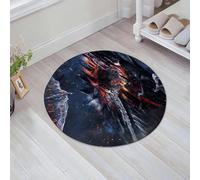 JHAOUNUK Tappeto Bagno Super Assorbente Tappetino per Doccia Microfibra,Asciugatura Rapida Tappetino Doccia per,un'antica fortezza magica sorge su un'isola in mezzo all'oceano. la lava erutta,60x60cm
