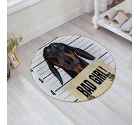 JHAOUNUK Tappeto Bagno Super Assorbente Tappetino per Doccia Microfibra,Asciugatura Rapida Tappetino Doccia per,tico cane bassotto nero e marrone tiene le zampe un cartello bianco o una l,60x60cm