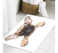 JHAOUNUK Tappeto Bagno Super Assorbente Tappetino per Doccia Microfibra,Asciugatura Rapida Tappetino Doccia per,Bulldog, cucciolo giovane con in primo piano Foto migliore amico,60x90cm