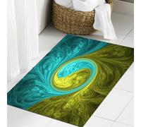 JHAOUNUK Tappeto Bagno Super Assorbente Tappetino per Doccia Microfibra,Asciugatura Rapida Tappetino Doccia per,Forme frattali astratte e pazze come sfondo psichedelico,50x80cm