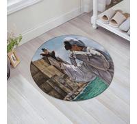 JHAOUNUK Tappeto Bagno Super Assorbente Tappetino per Doccia Microfibra,Asciugatura Rapida Tappetino Doccia per,Decorazioni di campagna, Dipinto di Pulcinella dal vecchio castello Classico Cla,60x60cm