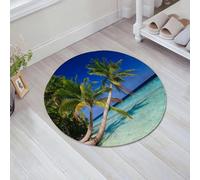 JHAOUNUK Tappeto Bagno Super Assorbente Tappetino per Doccia Microfibra,Asciugatura Rapida Tappetino Doccia per,giornata trascorsa su una spiaggia in un'isola tropicale,60x60cm